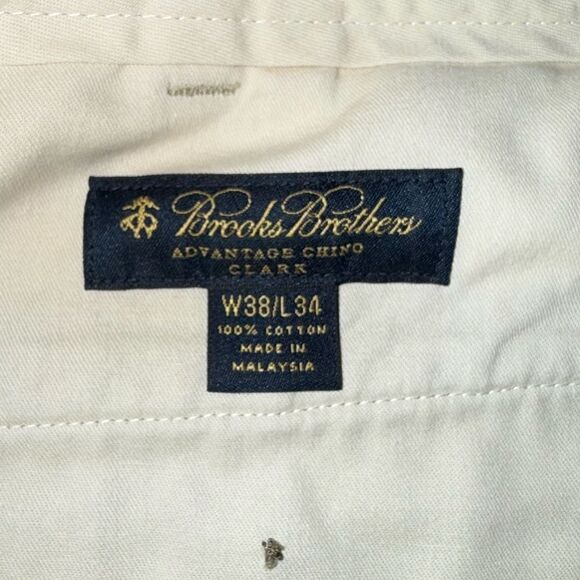 Men's Brooks Brothers Advantage Chino Clark Tan Pant 38/34 - Picture 2 of 7